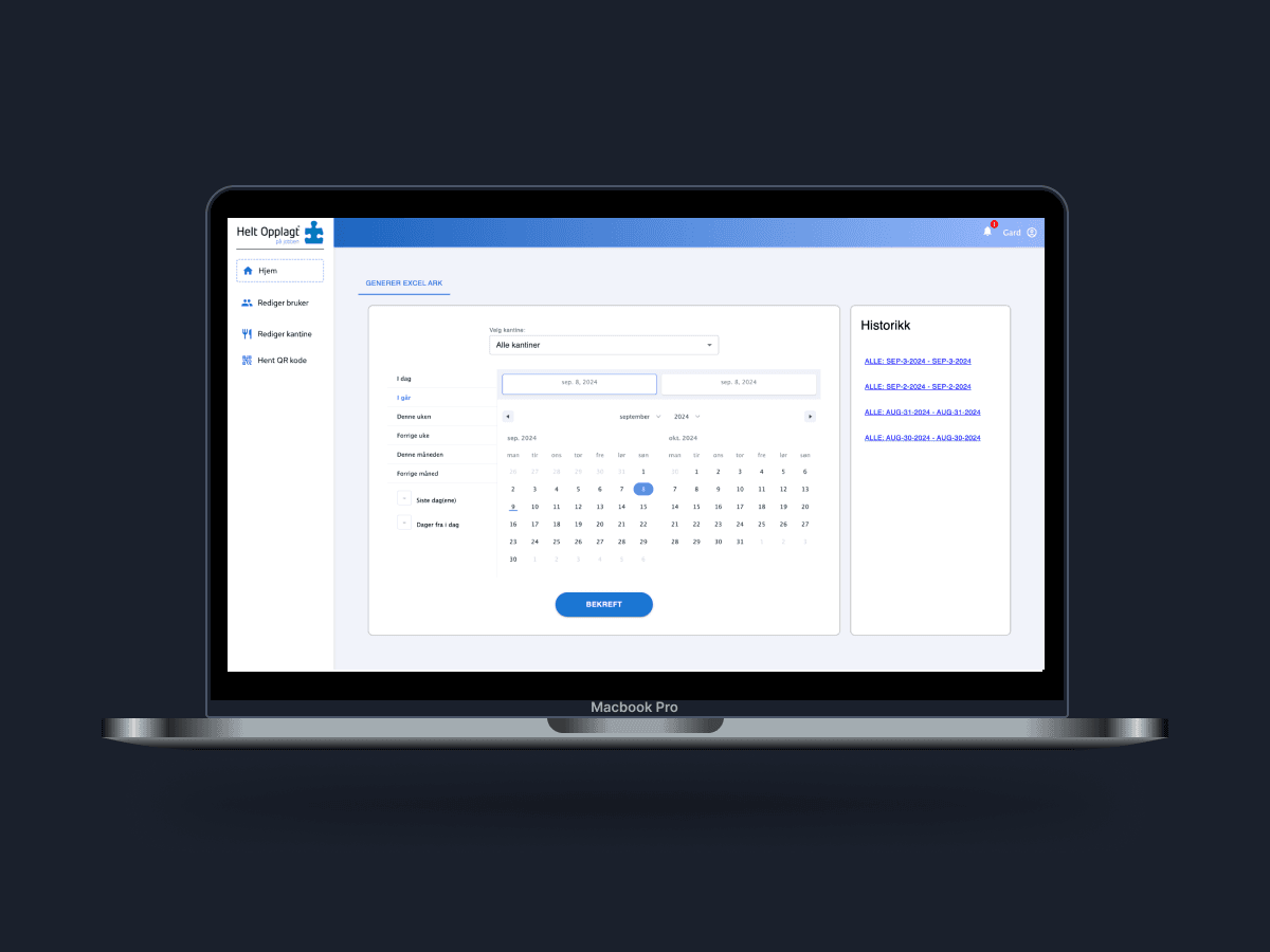 Helt Opplagt Dashboard